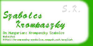 szabolcs krompaszky business card